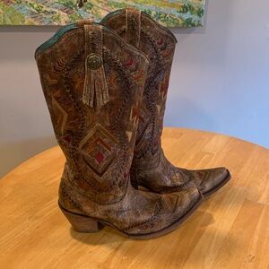 Corral Aztec design cowboy boots